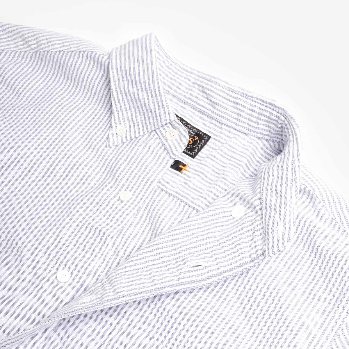 Beams Plus Button Down Oxford Candy Stripe Shirt - Image 4