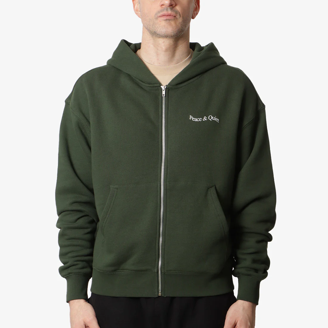 Museum of Peace and Quiet Wordmark Zip Up Hoodie - Image 2
