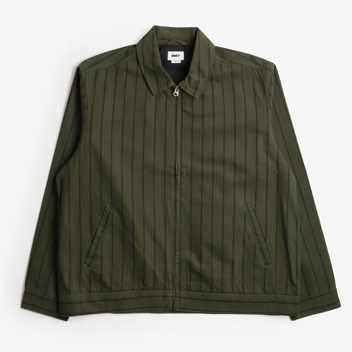 OBEY Stripe Zip Up Jacket