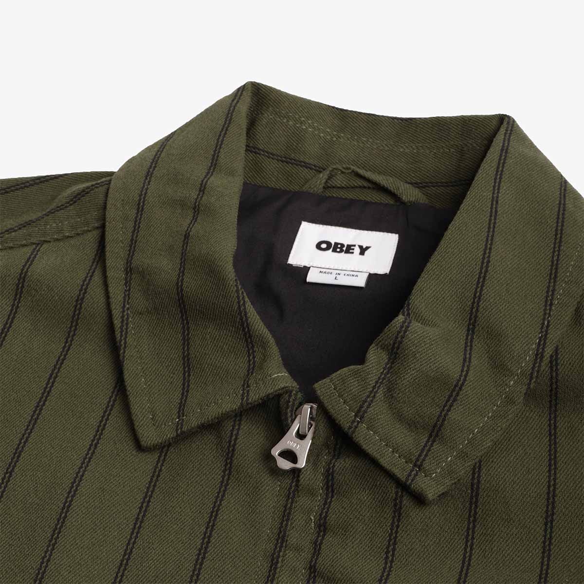 OBEY Stripe Zip Up Jacket - Image 3