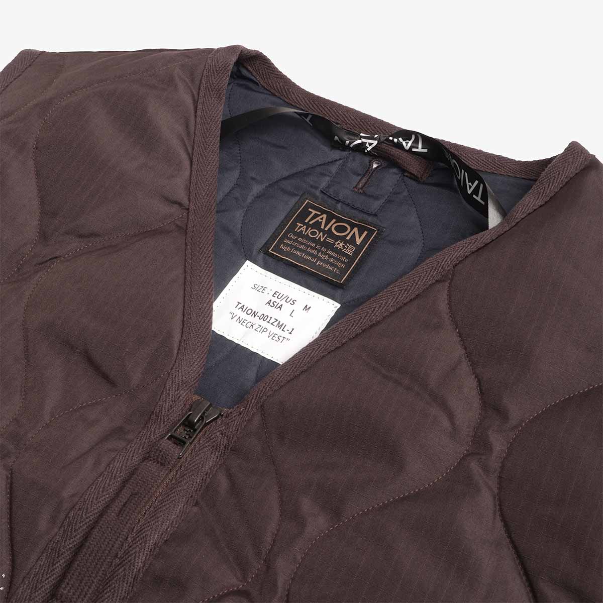 Taion Military Zip V Neck Down Vest - Image 3